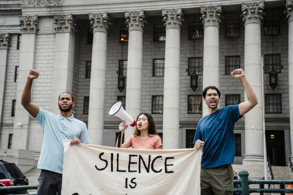 A photo of an advocacy group rallying for witness rights — future of witness rights Pennsylvania