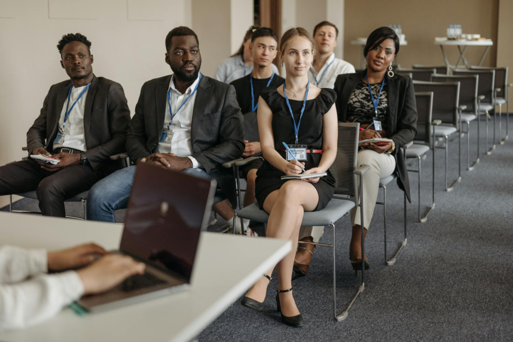 An image of employees attending a training session on data security. — data protection e-commerce Pennsylvania