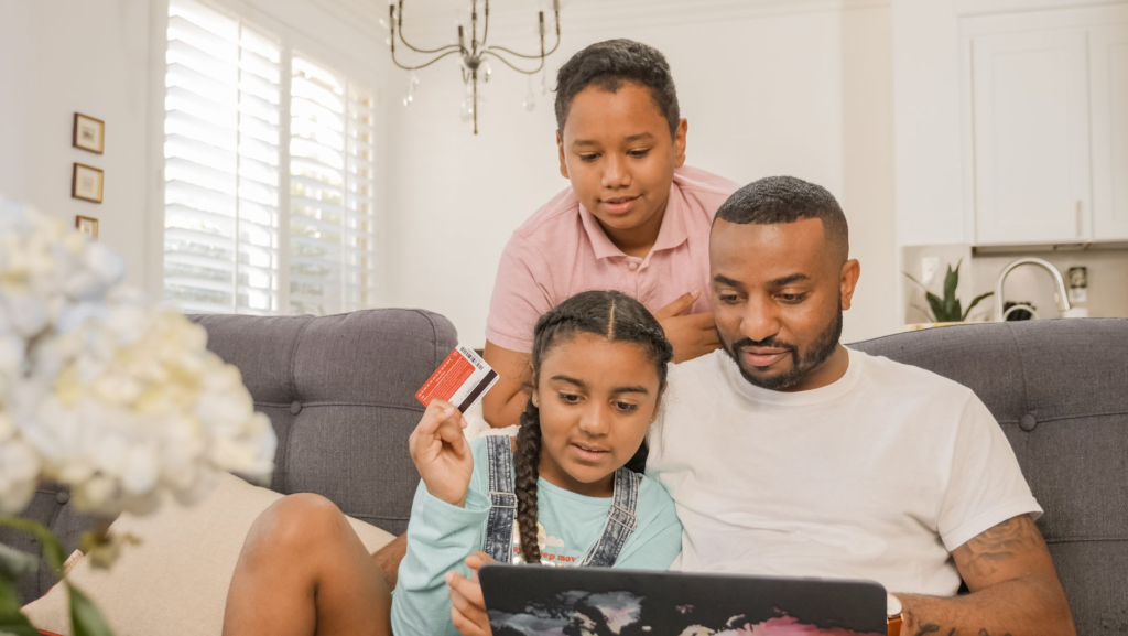 A family using a home security system. — community safety tips Pennsylvania