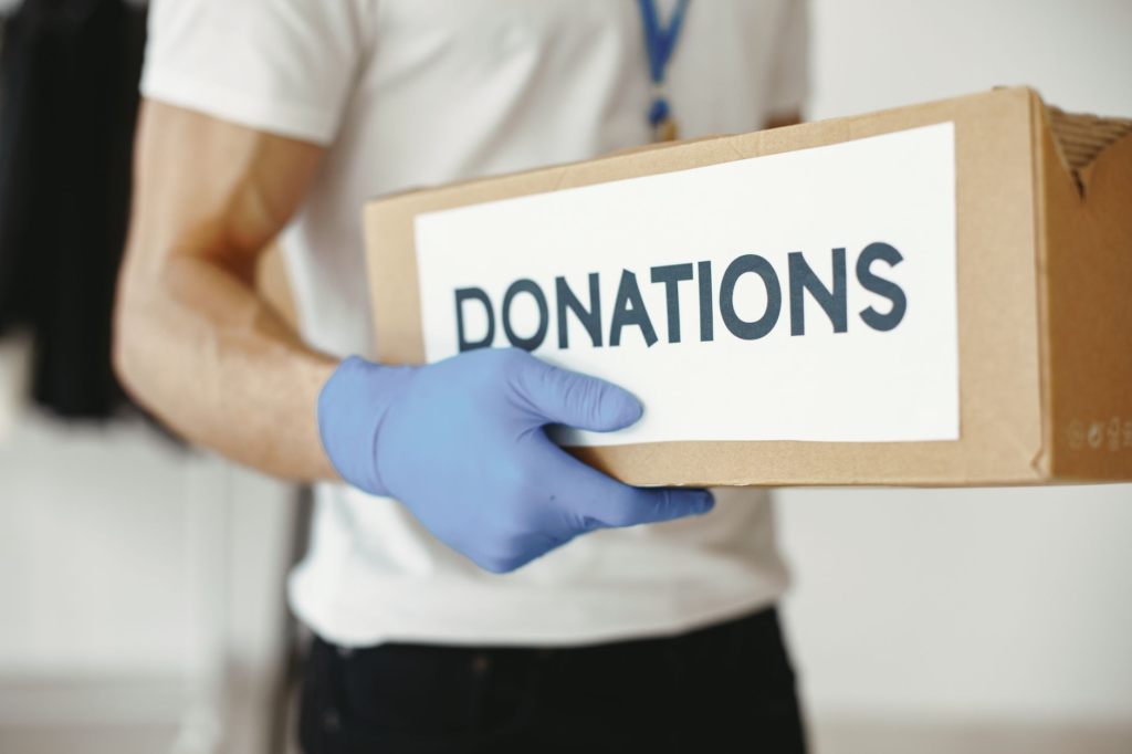 A close-up of a donation box for PA Crime Stoppers placed in a local business. — support PA Crime Stoppers