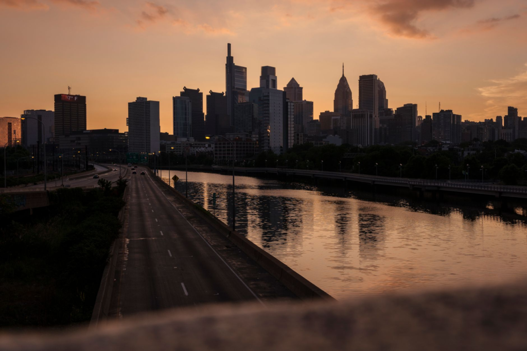 Image of a Pennsylvania city skyline at dusk, highlighting the importance of being aware of surroundings. — stay safe in…