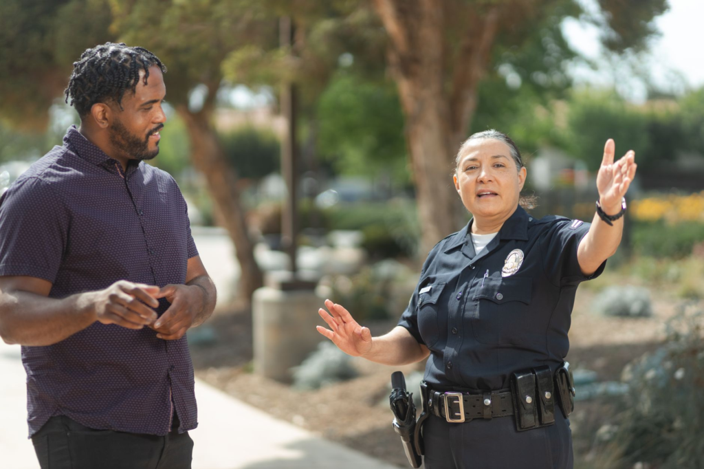 Images of community members engaging in crime prevention activities related to how PA Crime Stoppers works