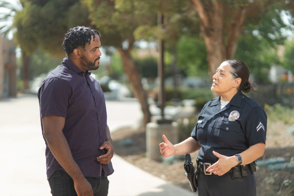 Local law enforcement officers engaging with community members. — crime prevention tips Pennsylvania